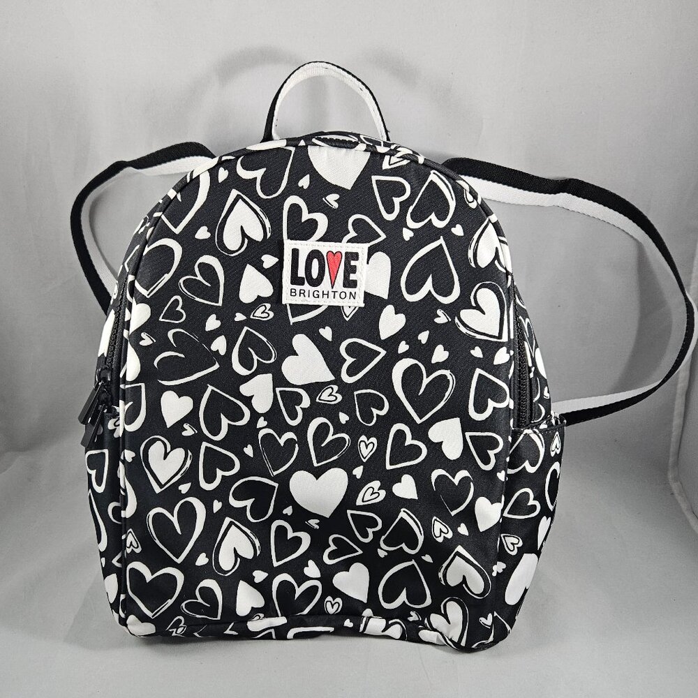 Brighton Limited Edition ENDLESS LOVE Backpack Black and White Hearts